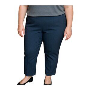 Investments II Womens Stretch Pants With Elastic Sides Size 18W Casual Navy